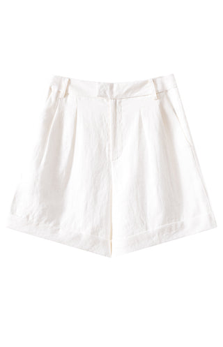 Linen Pleated Shorts