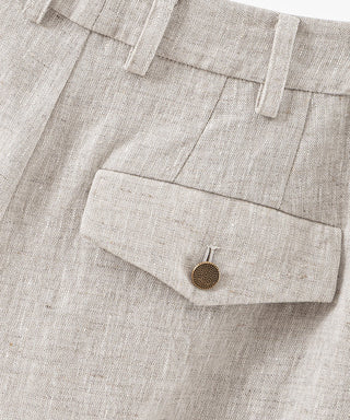 Linen Pleated Shorts