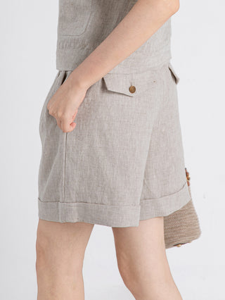 Linen Pleated Shorts