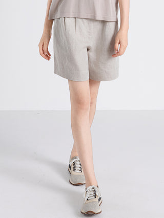 Linen Pleated Shorts