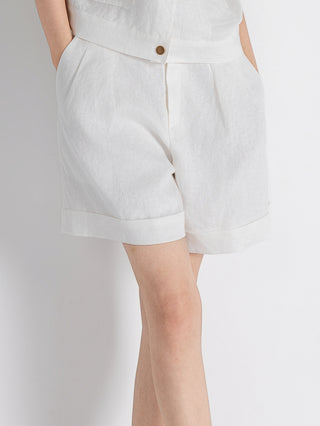Linen Pleated Shorts