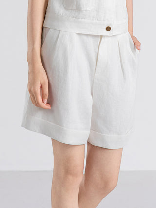 Linen Pleated Shorts