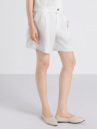 Linen Pleated Shorts
