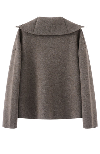 Wool and Cashmere Zip Jacket with Sheepskin Trim