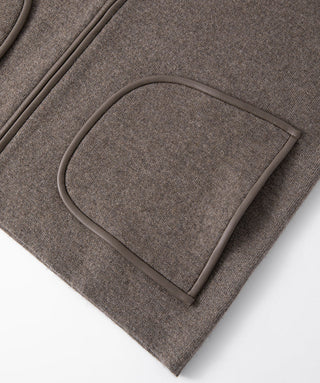 Wool and Cashmere Zip Jacket with Sheepskin Trim