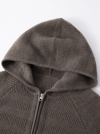 Pure cashmere Hooded Zip Cardigan