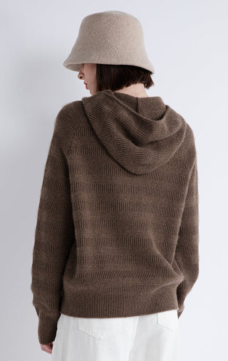 Pure cashmere Hooded Zip Cardigan