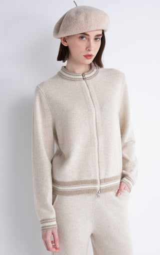 Pure cashmere Double Zip Cardigan