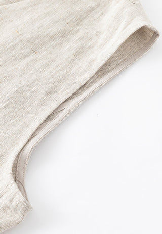 Linen Textured Vest with Scarf Accent
