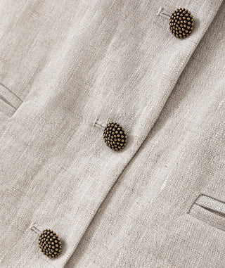 Linen Textured Vest with Scarf Accent