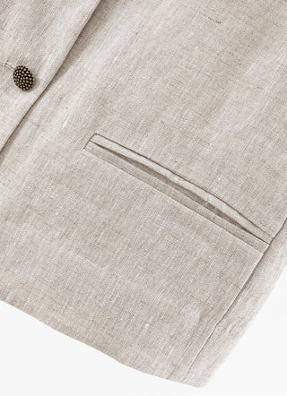 Linen Textured Vest with Scarf Accent