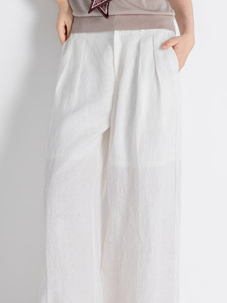 Linen Relaxed Wide-Leg Pants