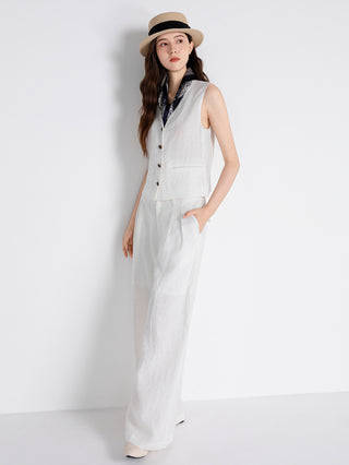 Linen Relaxed Wide-Leg Pants