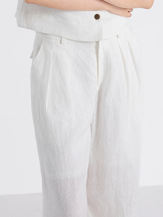 Linen Relaxed Wide-Leg Pants