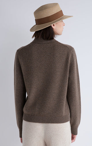 Wool-Cashmere Zip Knit Jacket