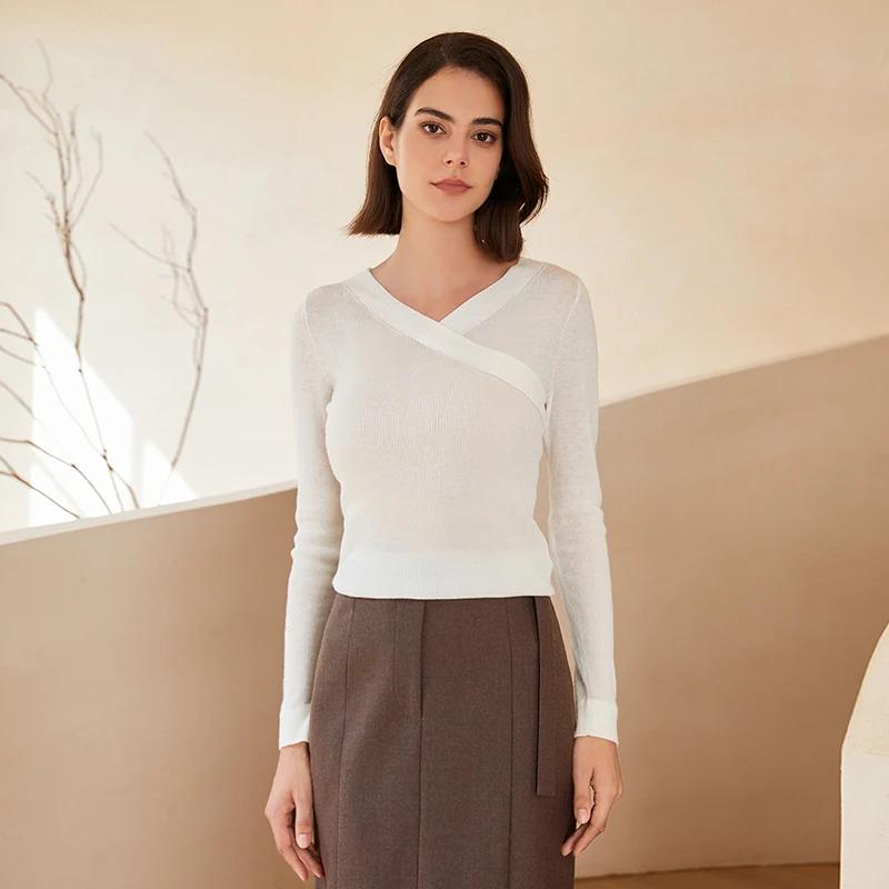 Women's Thin High-Quality Wool Knit Pullover top