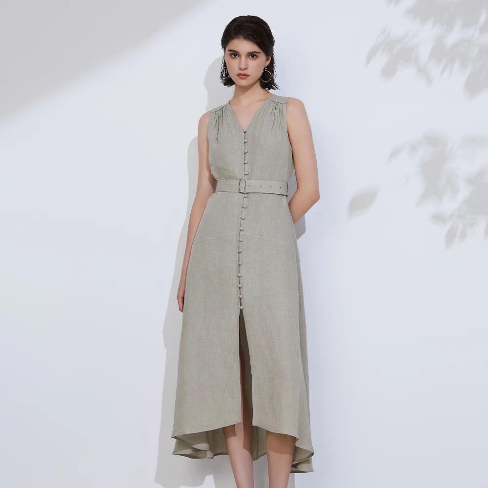 Women's Elegant Linen  Dress K2324W