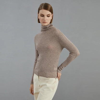 Women’s Bright Wool Turtle Neck Knitted Pullover Sweater BC-697