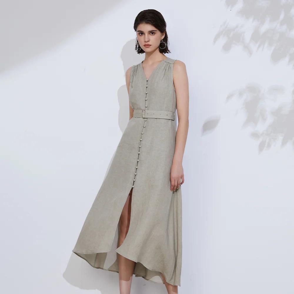 Women's Elegant Linen  Dress K2324W