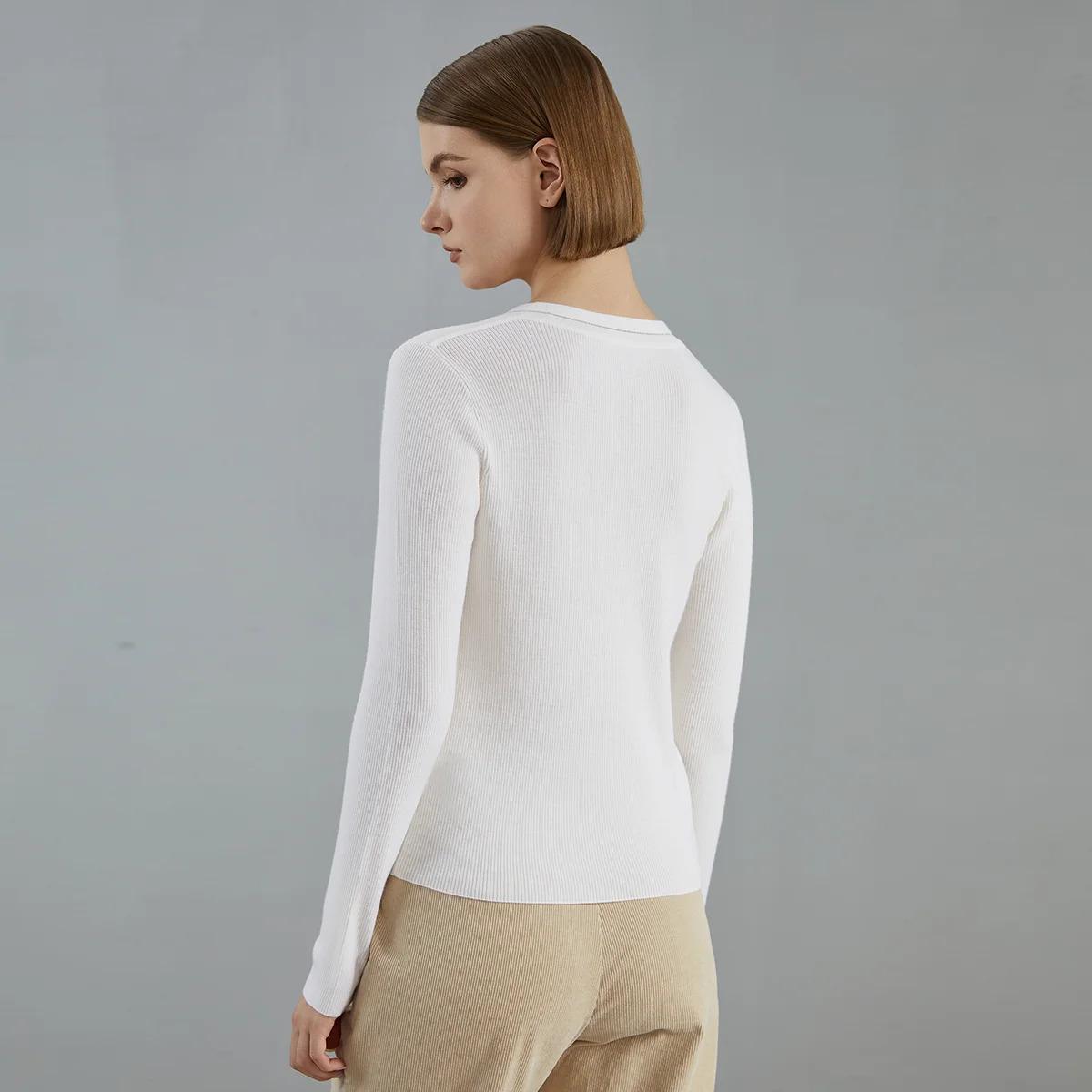 Women's  Merino Wool Long-Sleeved Pullover Top