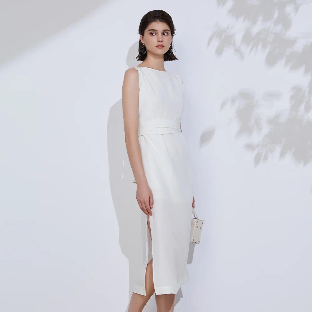 Women Tencel Linen Sleeveless Dress