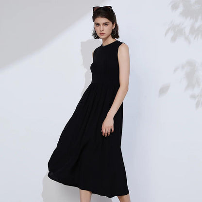 Women's Summer Tencel & spandex Evening Long Vest Dress