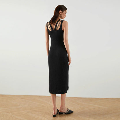 Women's Slim Fit Merino Wool & Silk Long  Dress