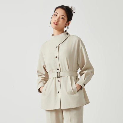 Women’s Wool Slim Fit Trench Coat Jacket