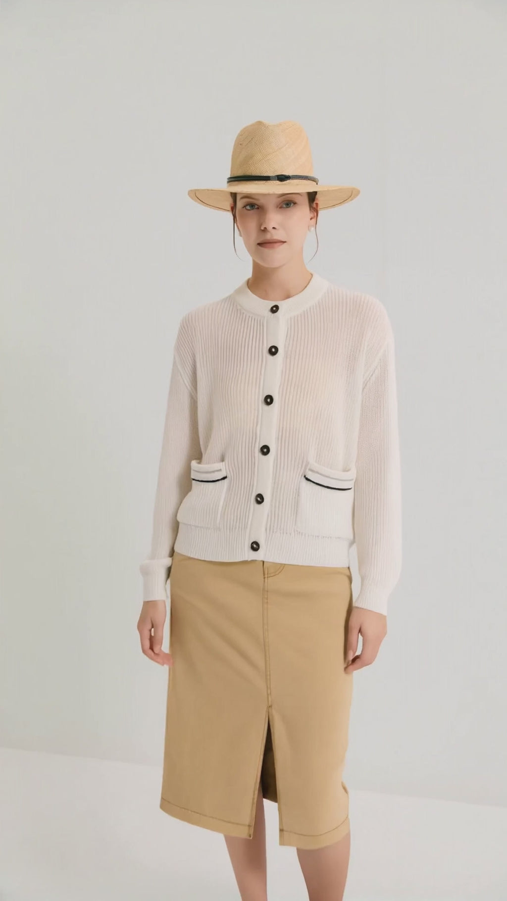 Linen Textured Knit Cardigan - serathinan 
