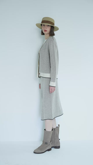 Wool and Cashmere Contrast-Trim Cardigan - serathinan 