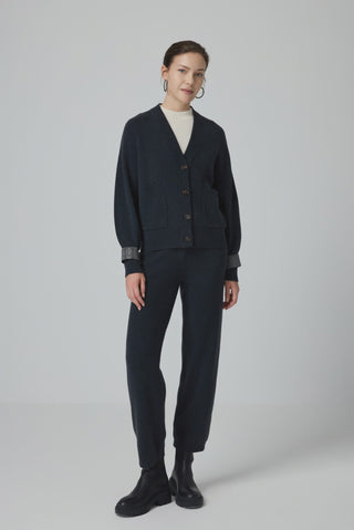 Wool V-Neck Button Cardigan - serathinan 