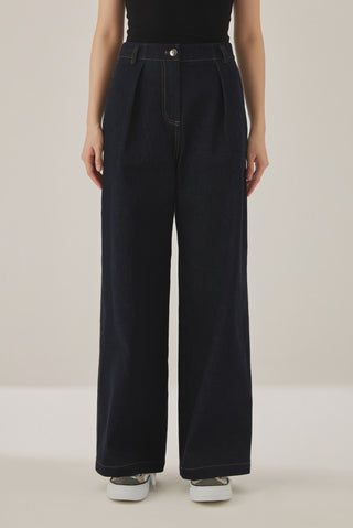 Cotton-Blend Wide-Leg Trousers - serathinan 