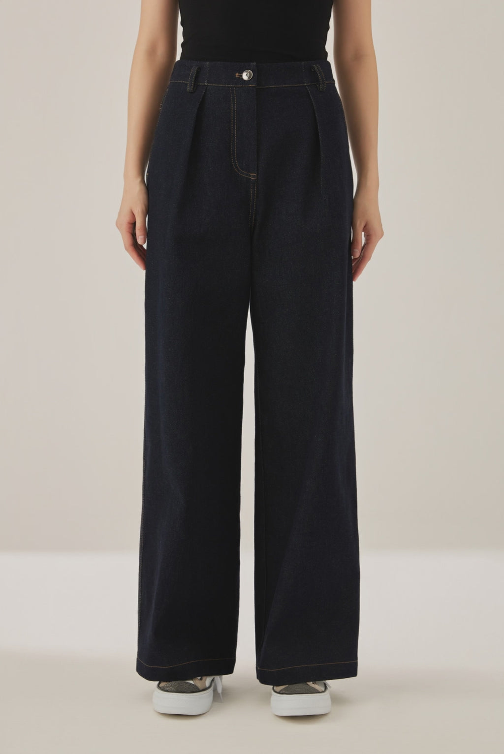 Cotton-Blend Wide-Leg Trousers - serathinan 