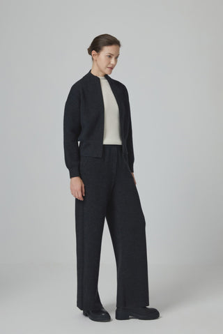 Wool and Cashmere Zip-Up Knit Jacket - serathinan 