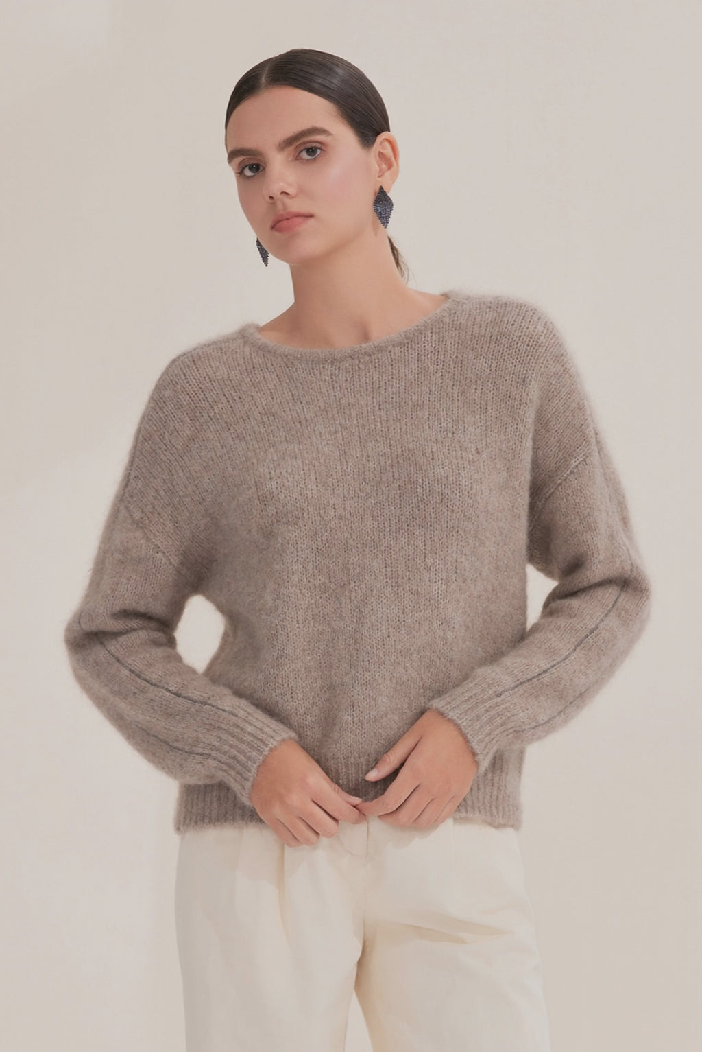 Cashmere-Blend Knit Sweater - serathinan 