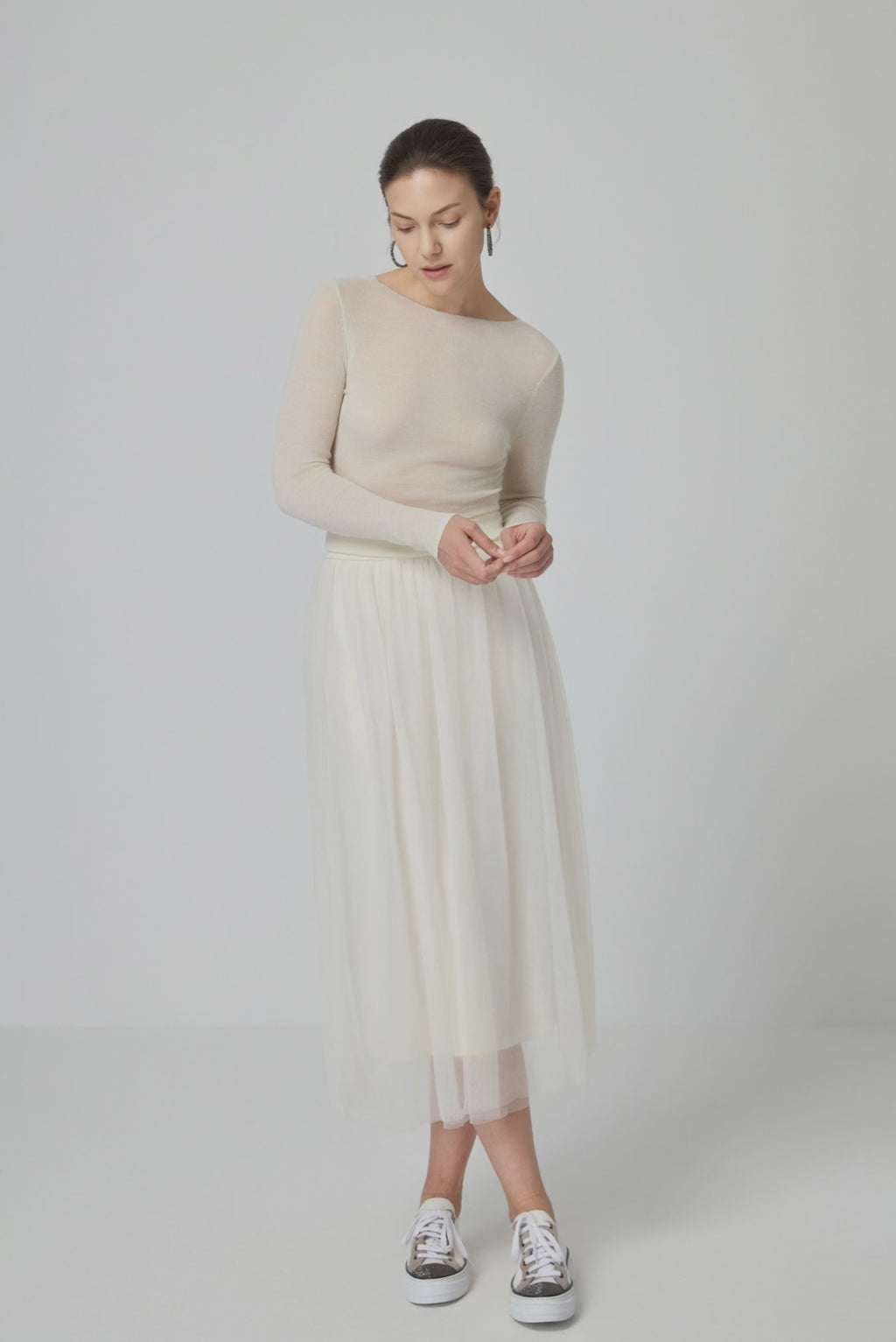Cashmere Layered Tulle Skirt - serathinan 