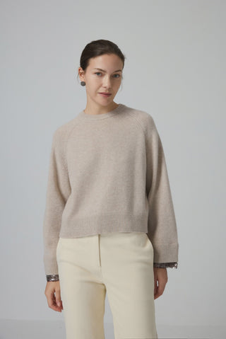 Sequin-Cuff Wool Knit Sweater - serathinan 