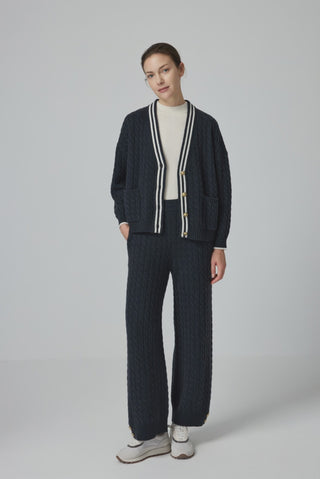 Wool Cable Knit Pants - serathinan 
