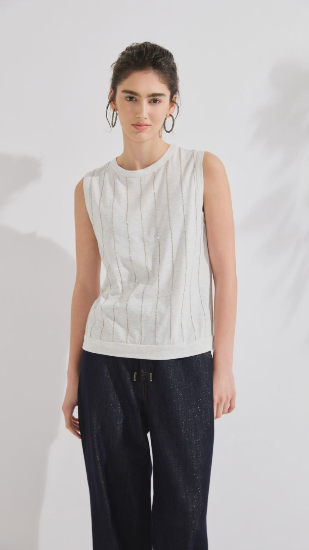 Sleeveless Vertical-Stripe Knit Vest - serathinan 