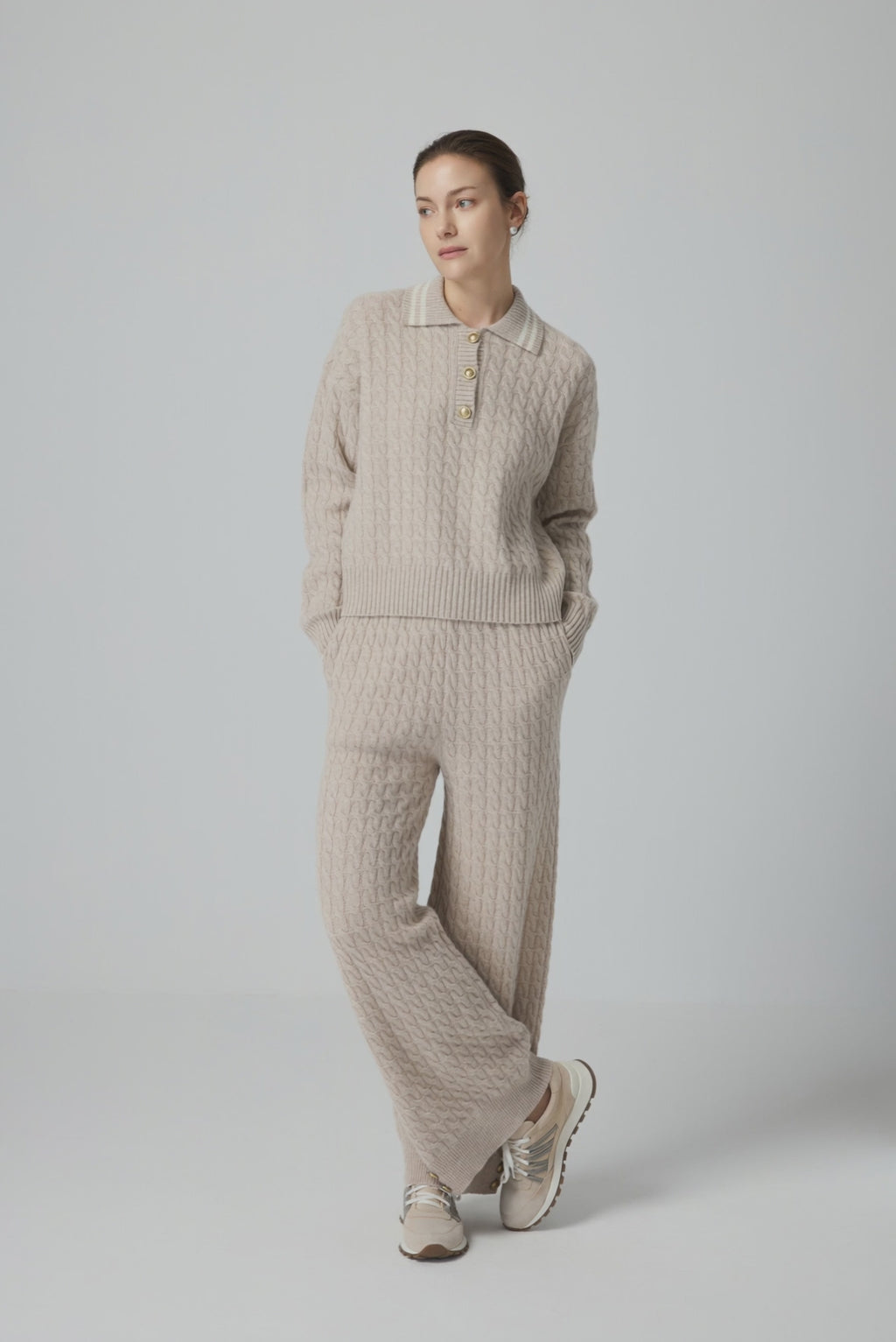 Wool Cable Knit Pants - serathinan 