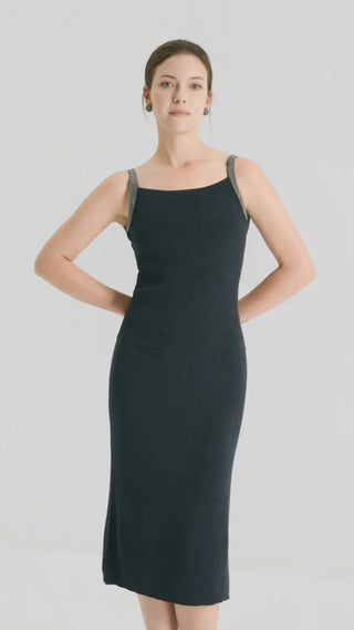 Beaded Strap Wool Silk Knit Camisole - serathinan 