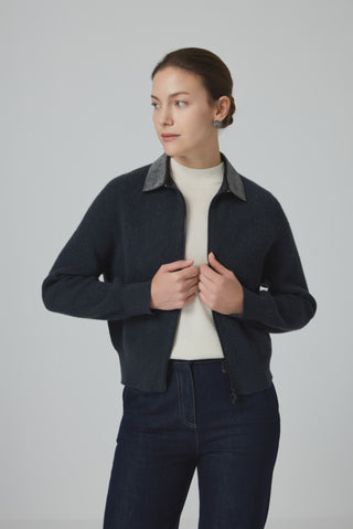 Wool Zip-Up Knit Jacket - serathinan 