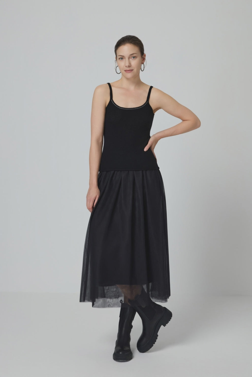 Cashmere Layered Tulle Skirt - serathinan 