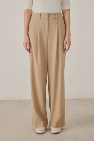 Australian Wool-Blend Wide-Leg Tailored Pants - serathinan 