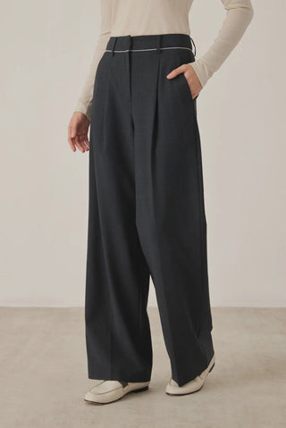 Australian Wool-Blend Wide-Leg Tailored Pants - serathinan 