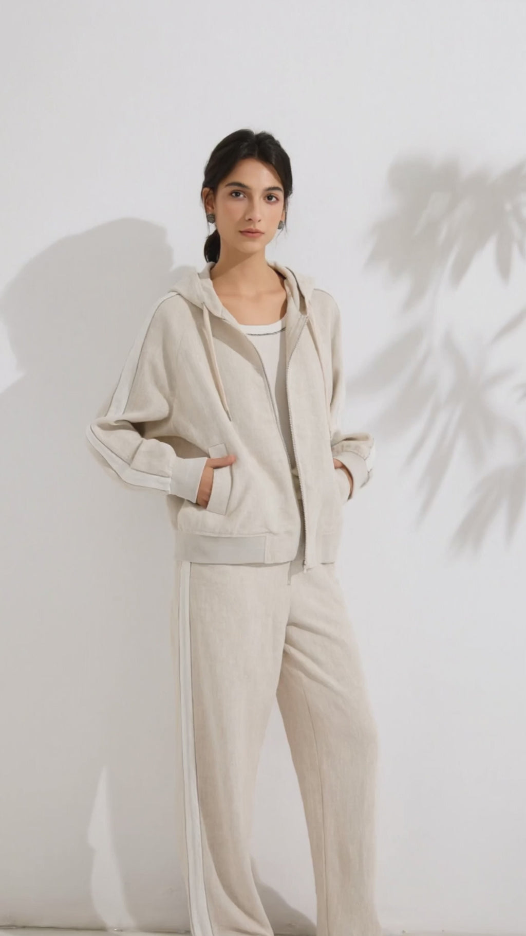 Linen Hooded Relaxed Jacket - serathinan 